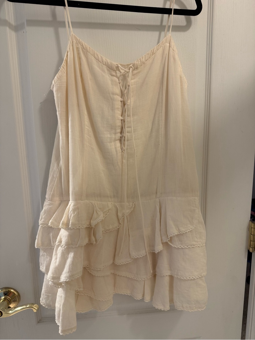 Zara Light Cream Ruffle Tiered Women’s dress worn once
